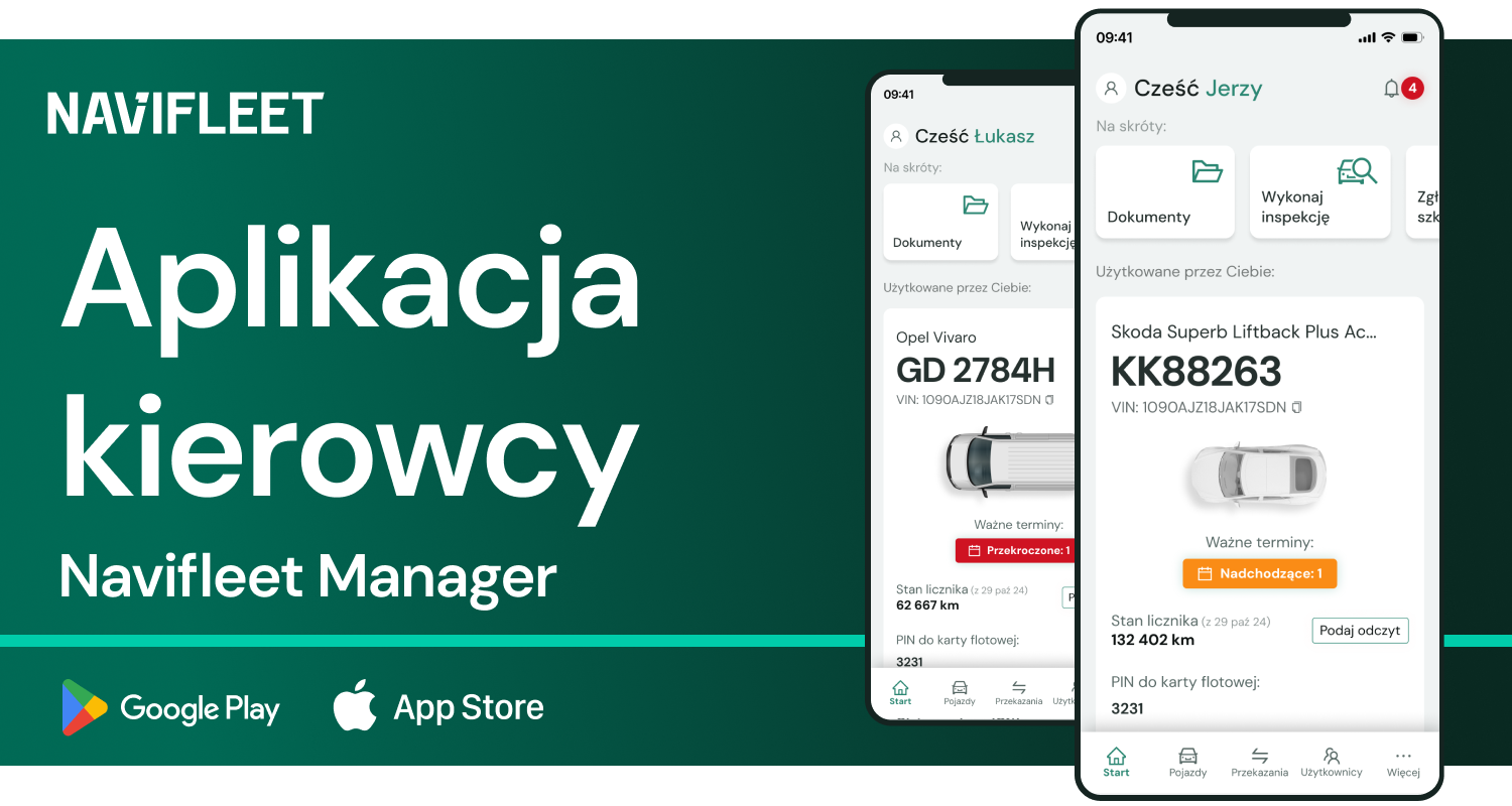 Aplikacja kierowcy Navifleet Manager