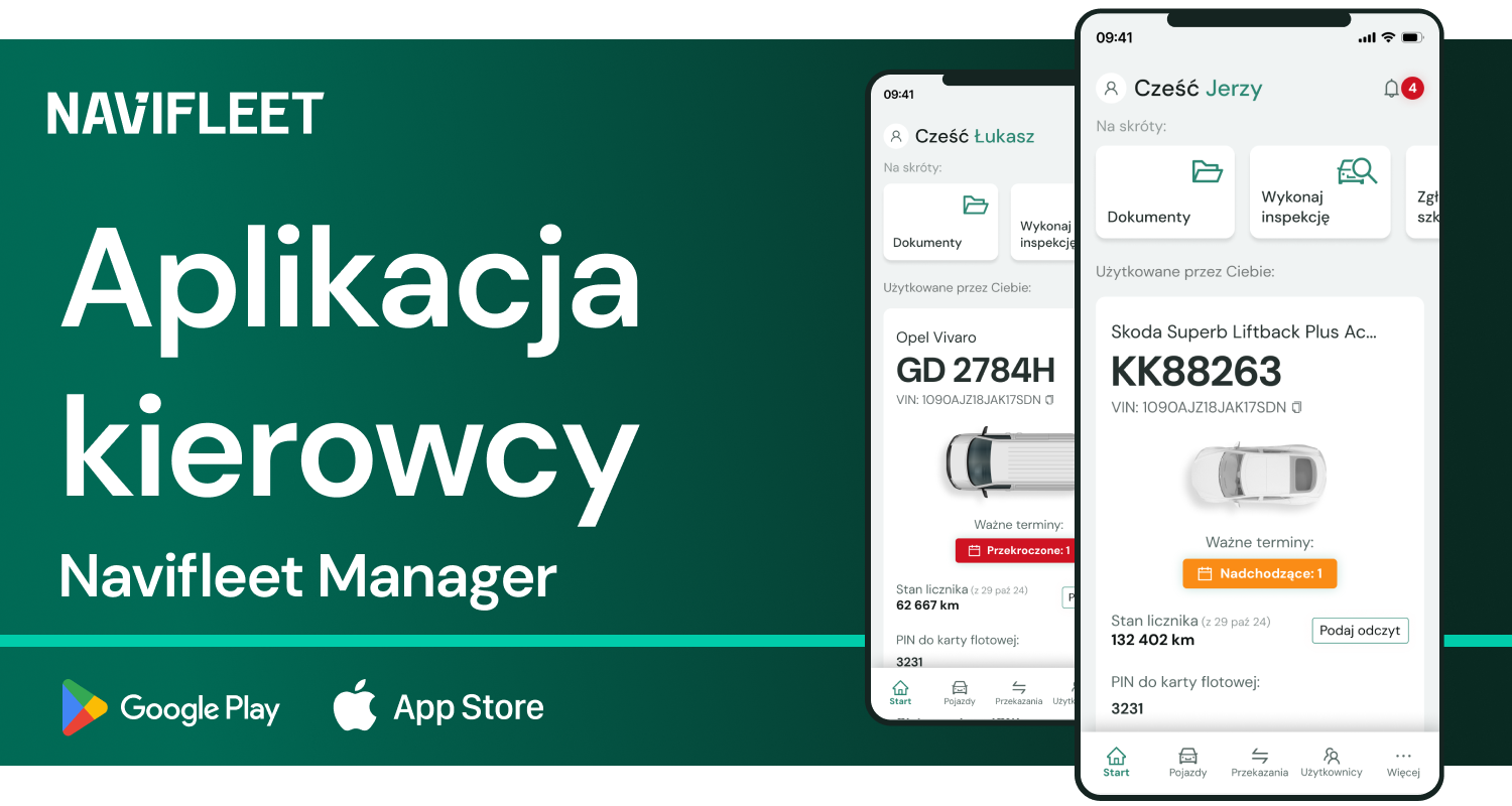 Aplikacja kierowcy Navifleet Manager